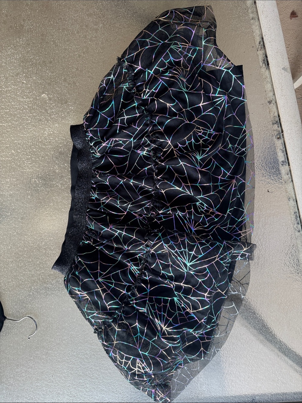 Cat & Jack Black Holographic Spiderweb Tulle Skirt size Large (10-12)